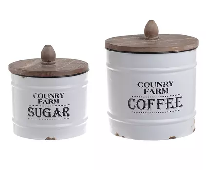 Набор банок dauphin (2 шт) (to4rooms) белый 24.0 см.