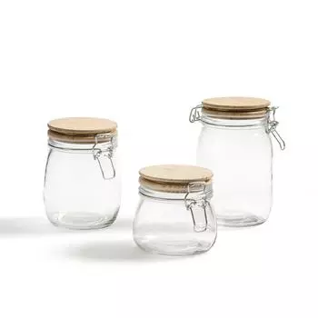 Набор банок для хранения potia (3 шт) (laredoute) прозрачный 17 см.