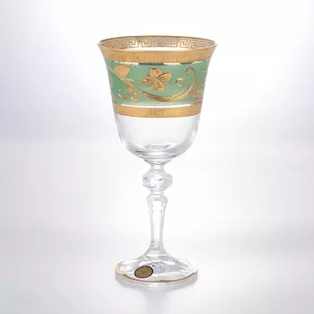 Набор бокалов для вина смальта (6 шт) (star crystal) зеленый