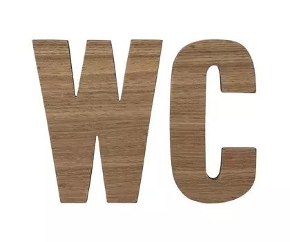 Набор букв wc (bloomingville) коричневый 13.5x10 см.