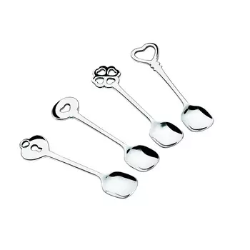 Набор чайных ложек love key (4 шт.) (guzzini) серебристый 14.0x5.0x24.0 см.