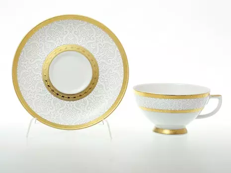 Набор чайных пар diamond (falkenporzellan) белый