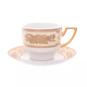 Набор чайных пар луиза золотая роза (thun) белый