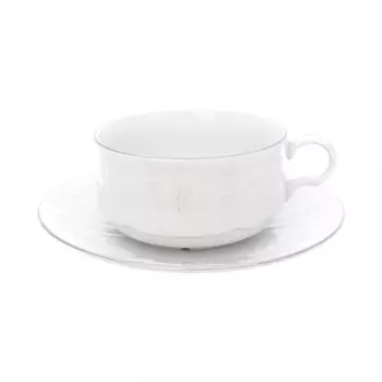 Набор чайных пар платиновый узор (bernadotte) белый