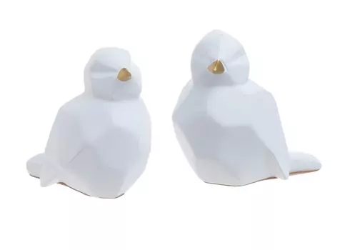 Набор декоративных статуэток птички springer (to4rooms) белый 5x8x8 см.