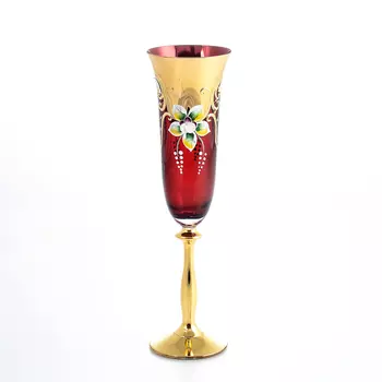 Набор фужеров для шампанского анжела (as crystal) красный