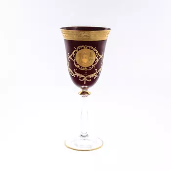 Набор фужеров для вина красный версаче богемия b-g (6 шт) (balvinglass) красный