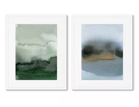 Набор из 2-х репродукций картин в раме autumn colors no1 (картины в квартиру) мультиколор 42x52 см.