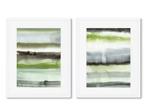 Набор из 2-х репродукций картин в раме carried away by the ocean (картины в квартиру) мультиколор 42x52 см.