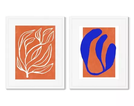 Набор из 2-х репродукций картин в раме coloristics, composition no2 (картины в квартиру) мультиколор 42x52 см.