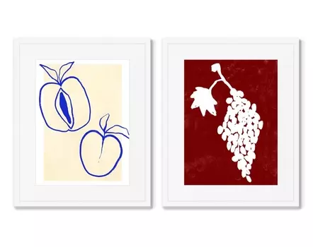 Набор из 2-х репродукций картин в раме coloristics, composition no7 (картины в квартиру) мультиколор 42x52 см.