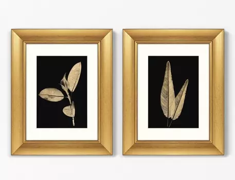 Набор из 2-х репродукций картин в раме golden leaves, no2 (картины в квартиру) мультиколор 40x50 см.