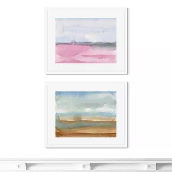 Набор из 2-х репродукций картин в раме landscape colors, no7 (картины в квартиру) мультиколор 52x42 см.