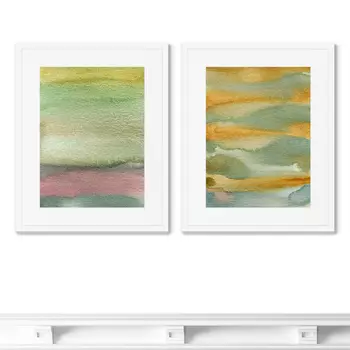 Набор из 2-х репродукций картин в раме landscape paints (картины в квартиру) мультиколор 42x52 см.