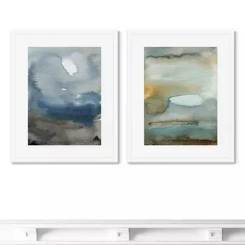Набор из 2-х репродукций картин в раме sky colors (картины в квартиру) мультиколор 42x52 см.