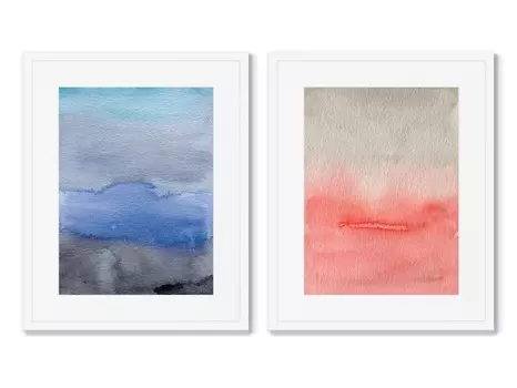 Набор из 2-х репродукций картин в раме sky colors, no2 (картины в квартиру) мультиколор 42x52 см.