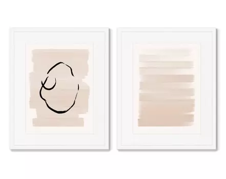 Набор из 2-х репродукций картин в раме waiting for a miracle (картины в квартиру) мультиколор 42x52 см.