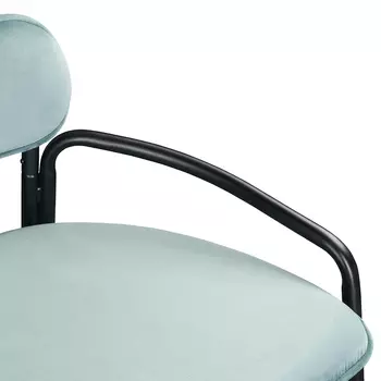 Набор из 2 полубарных стульев ror, round, велюр, черный/светло-бирюзовый (latitude) черный