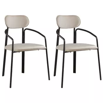 Набор из 2 стульев ror, round, велюр, черный/бежевый (latitude) черный