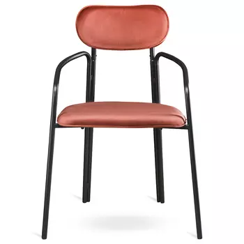 Набор из 2 стульев ror, round, велюр, черный/темно-красный (latitude) черный