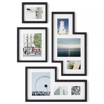 Набор из 4 фоторамок mingle gallery (umbra) черный 38x69x8 см.