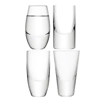 Набор из 4 стопок для водки lulu (lsa international) прозрачный 19x9x5 см.