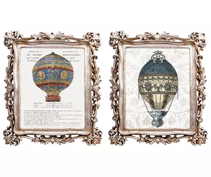 Набор из двух картин арт-фантазия монгольфьер версия 1 (object desire) мультиколор 29.7x34.7x2.2 см.