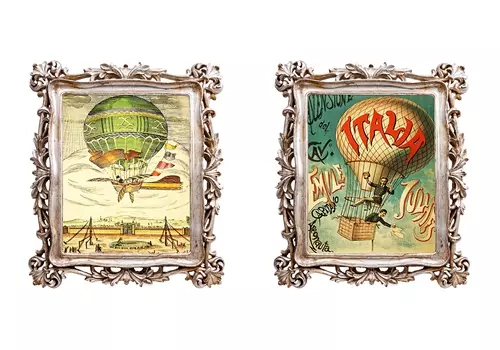 Набор из двух картин арт-фантазия монгольфьер версия 5 (object desire) мультиколор 29.7x34.7x2.2 см.