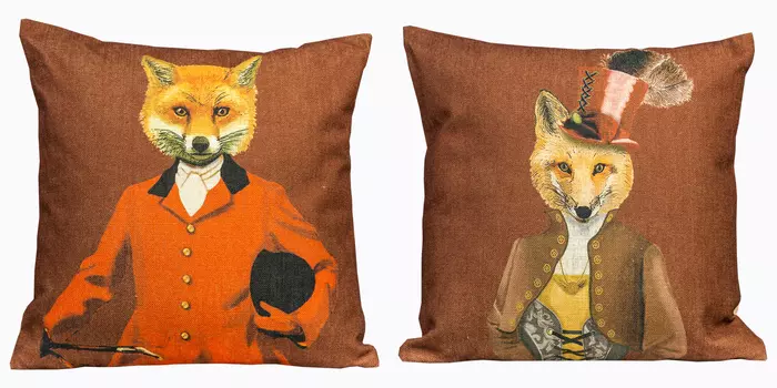 Набор из подушек мистер лис и мисси лиса (object desire) коричневый 45x15 см.