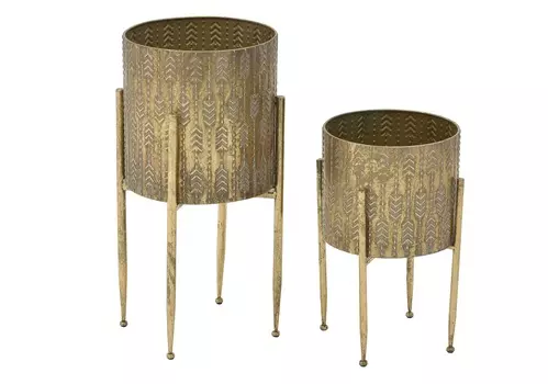 Набор кашпо на подставке vacation (to4rooms) золотой 55 см.