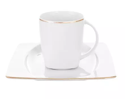 Набор кофейных пар отводка золото eye (thun) белый