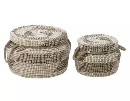 Набор корзин с крышкой keeper (to4rooms) бежевый 31 см.