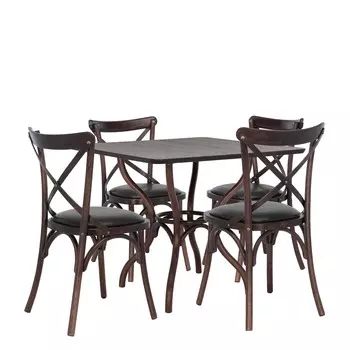 Набор мебели для кухни тор квадратный + грид (leset) коричневый 89x75x89 см.