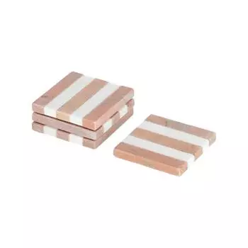 Набор мраморных подставок jesiah (4 шт) (la forma) розовый 10x1x10 см.