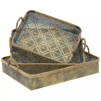 Набор подносов croto (3 шт) (to4rooms) золотой 46x8x35 см.