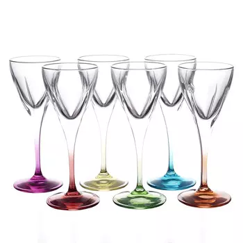 Набор рюмок fusion colour 70мл (6 шт) (rcr) прозрачный 6x14 см.