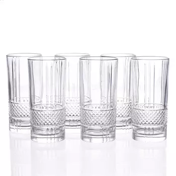 Набор стаканов для воды brillante 360мл (6 шт) (rcr) прозрачный 7x15 см.