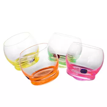 Набор стаканов для воды crazy 390 мл(4 шт) (crystalex bohemia) мультиколор 36x15x11 см.