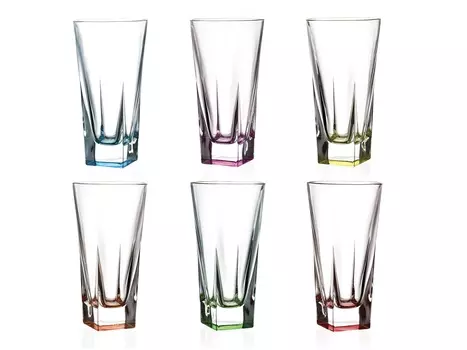 Набор стаканов для воды fusion colour (rcr) прозрачный