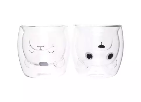Набор стаканов с двойным стеклом animals 280 мл (2 шт) (repast) прозрачный 20x10x10 см.