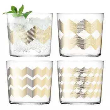 Набор стаканов signature chevron (4 шт) (lsa international) бежевый 7 см.