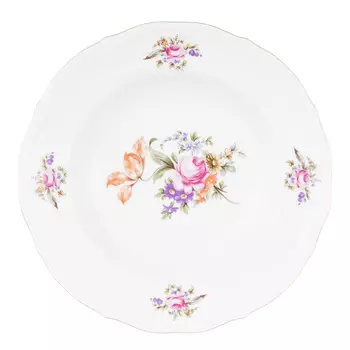 Набор тарелок глубоких мейсенский букет (6 шт) (repast) белый