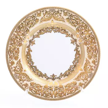 Набор тарелок natalia creme gold (falkenporzellan) золотой