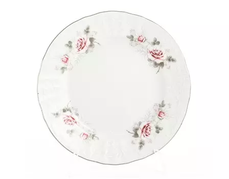 Набор тарелок серая роза (bernadotte) белый