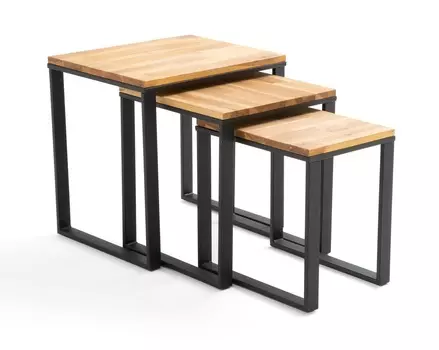 Набор журнальных столиков hiba (laredoute) коричневый 50x50x40 см.