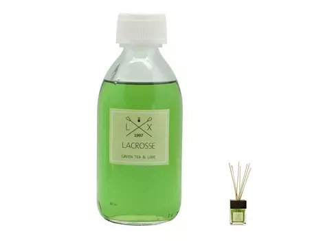 Наполнитель для диффузора lacrosse зеленый чай и лайм (ambientair) прозрачный 15 см.