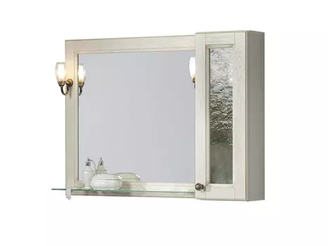 Настенное зеркало с шкафчиком марианна (экомебель) бежевый 90.0x72.0x15.0 см.
