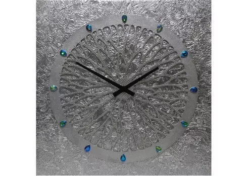 Настенные часы (mariarty) серебристый 60x60x4 см.