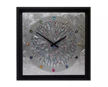 Настенные часы (mariarty) серебристый 60x60x4 см.