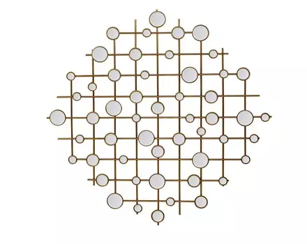 Настенный зеркальный арт-декор «диско» (object desire) золотой 91x91x2 см.